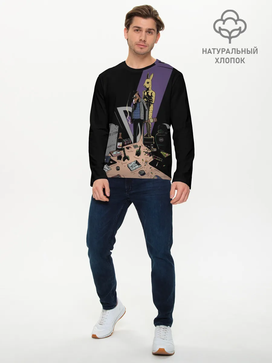 Мужской лонгслив базовый / Конь БоДжек #3