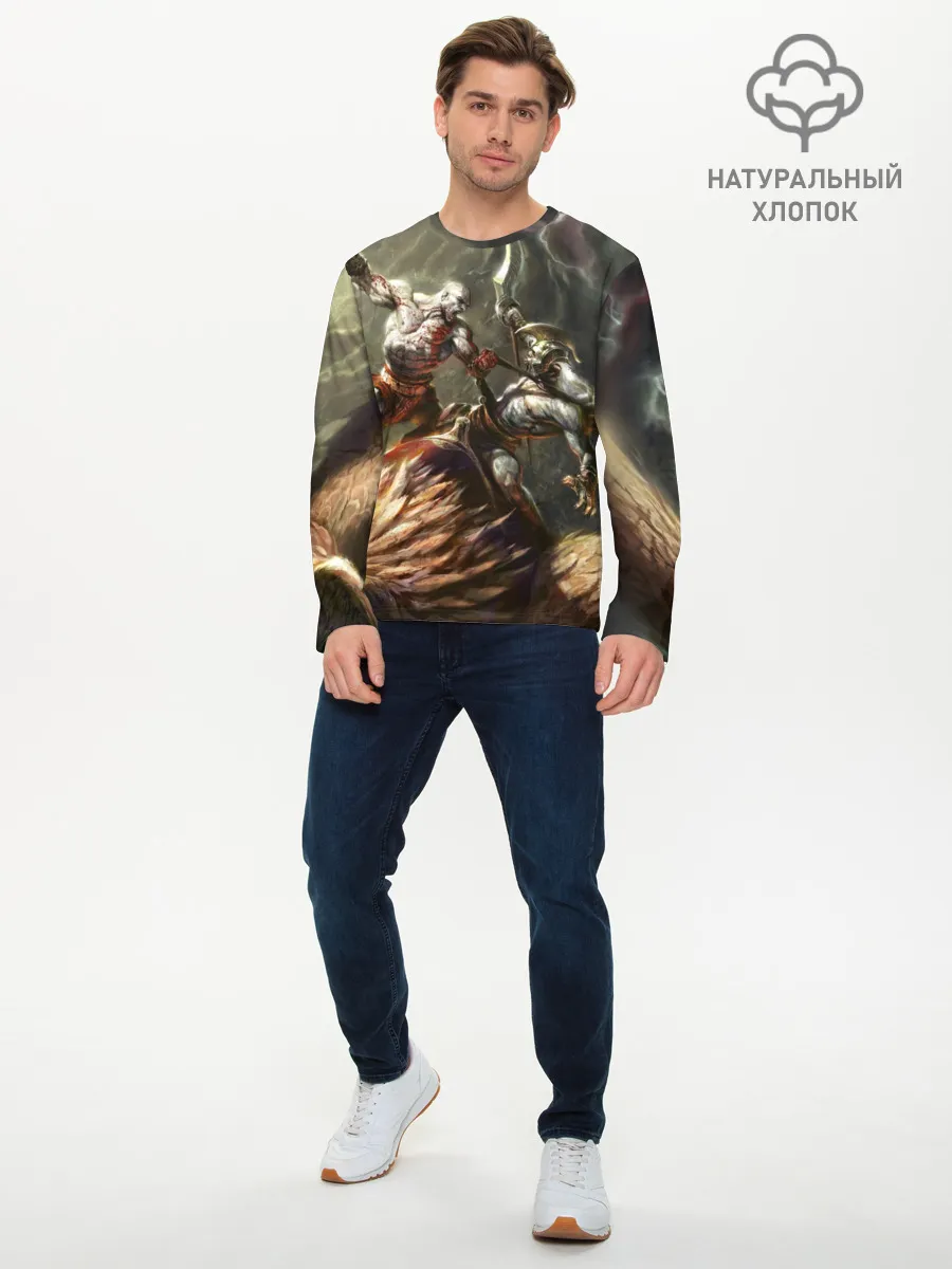 Мужской лонгслив базовый / Бог войны