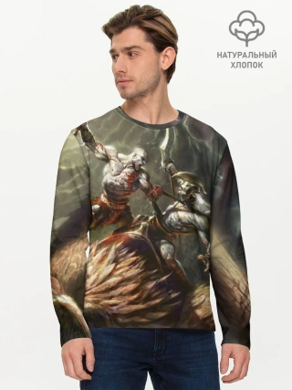 Мужской лонгслив базовый / Бог войны