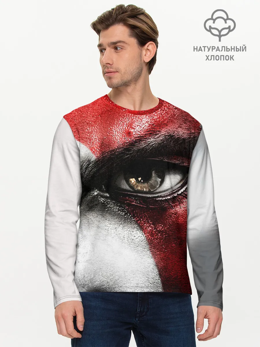 Мужской лонгслив базовый / Взгляд Кратоса
