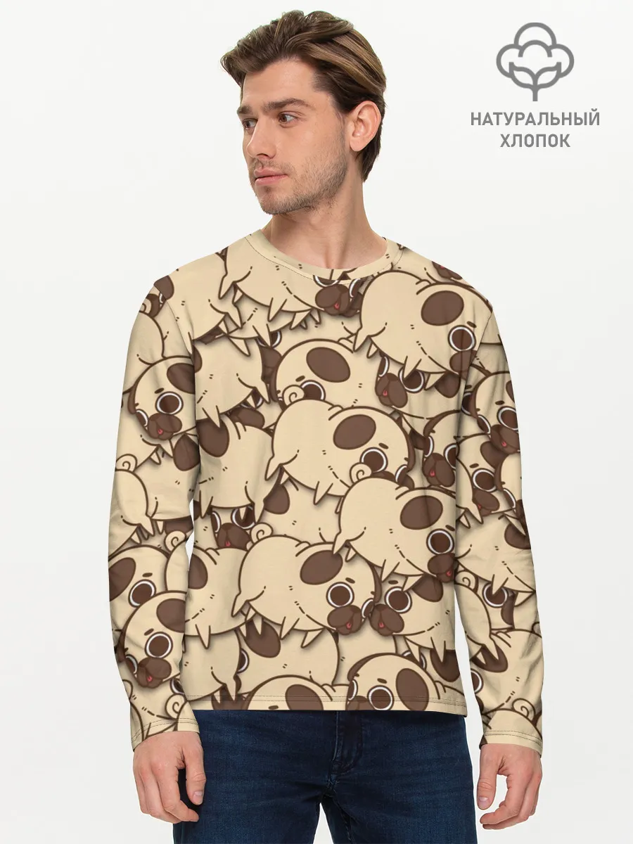 Мужской лонгслив базовый / мопс