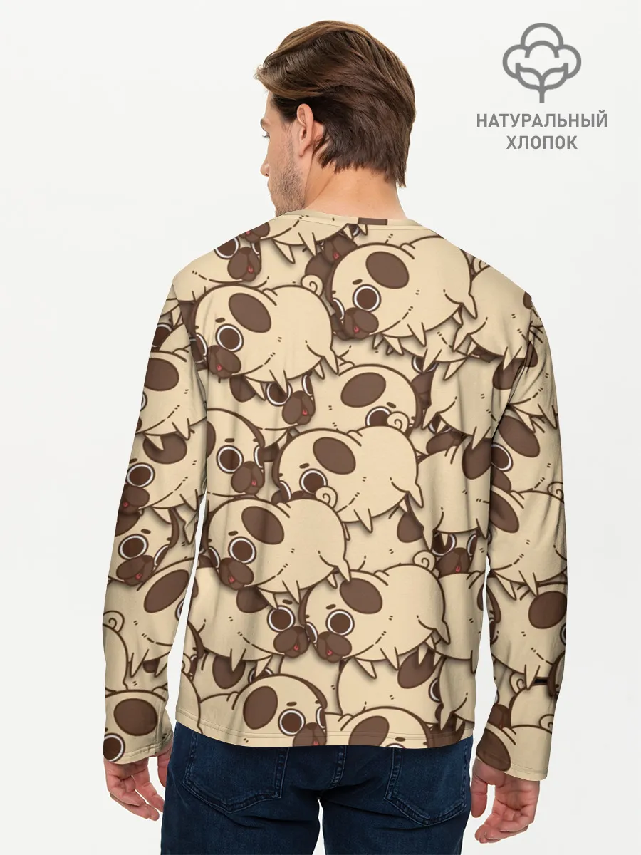 Мужской лонгслив базовый / мопс