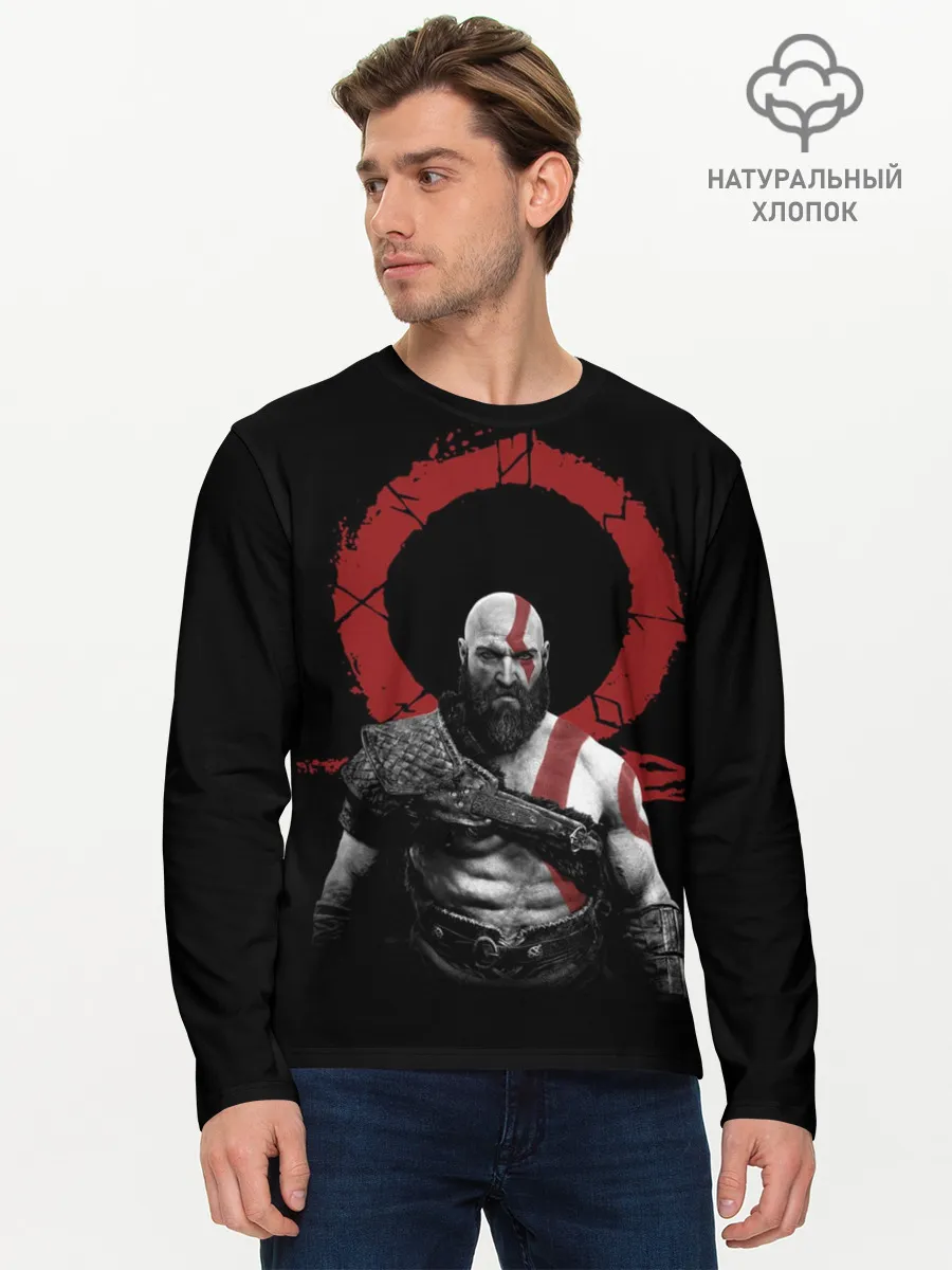 Мужской лонгслив базовый / God of War 4