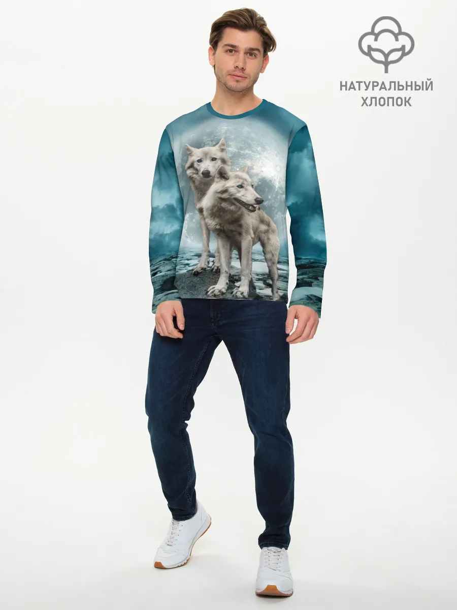 Мужской лонгслив базовый / Волки