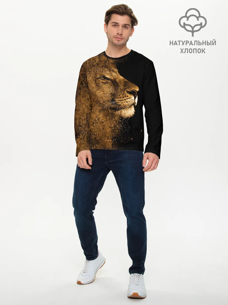 Мужской лонгслив базовый / Лев