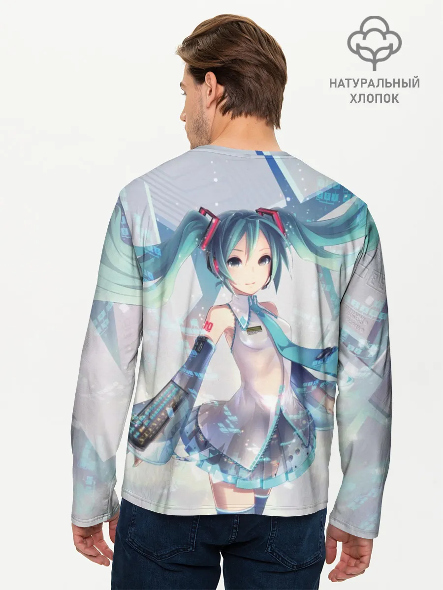 Мужской лонгслив базовый / Сияние Мика Хацуне