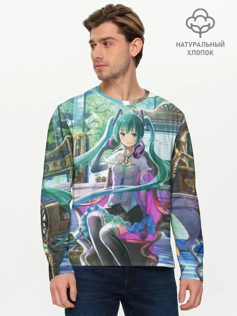 Мужской лонгслив базовый / Мика Хацуне за фортепиано