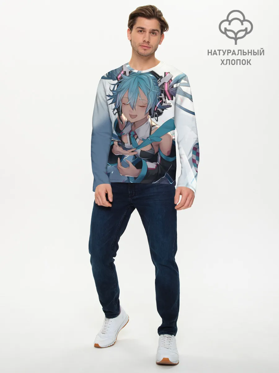 Мужской лонгслив базовый / Безумная Хатсуне