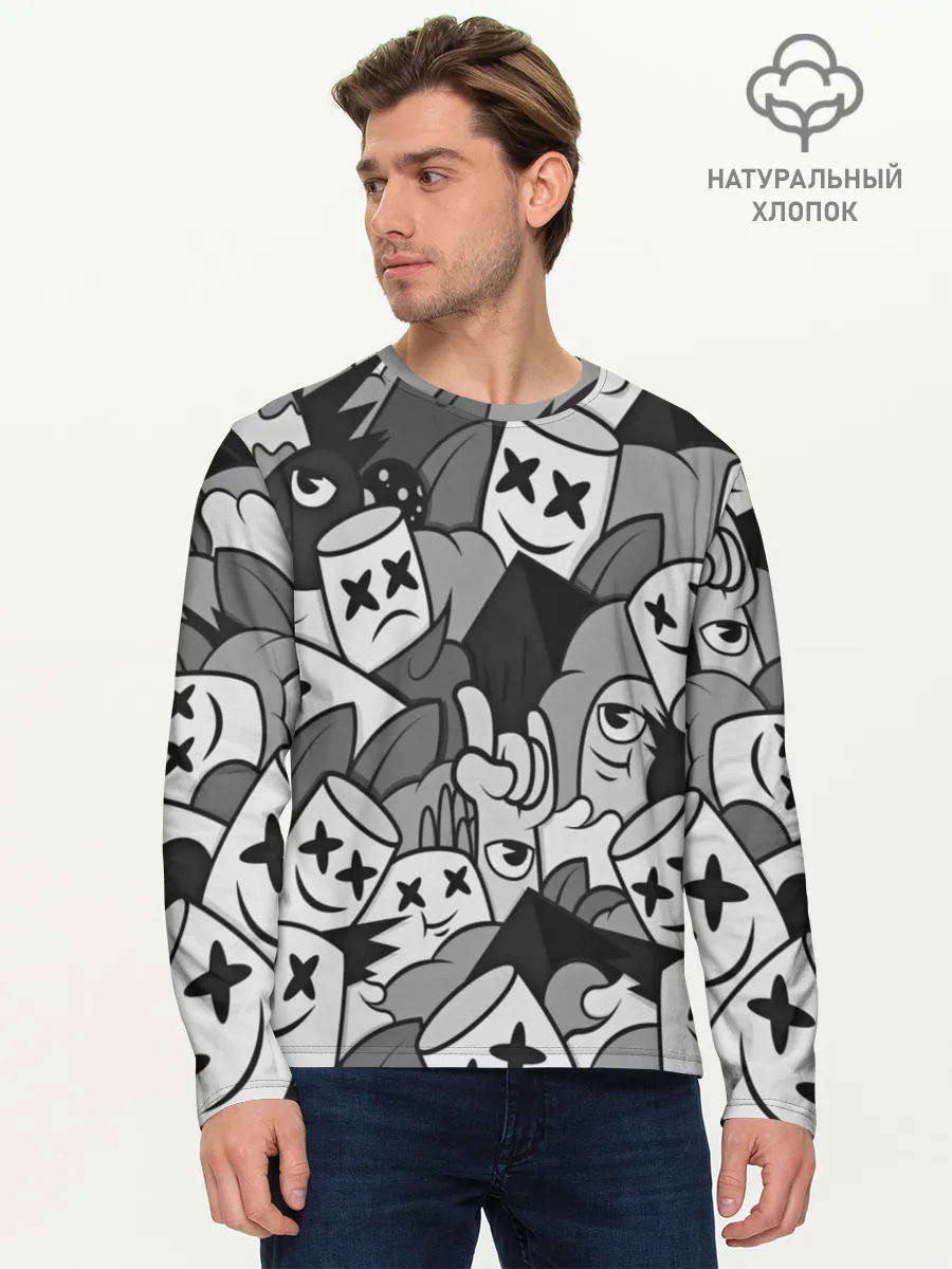 Мужской лонгслив базовый / Marshmello