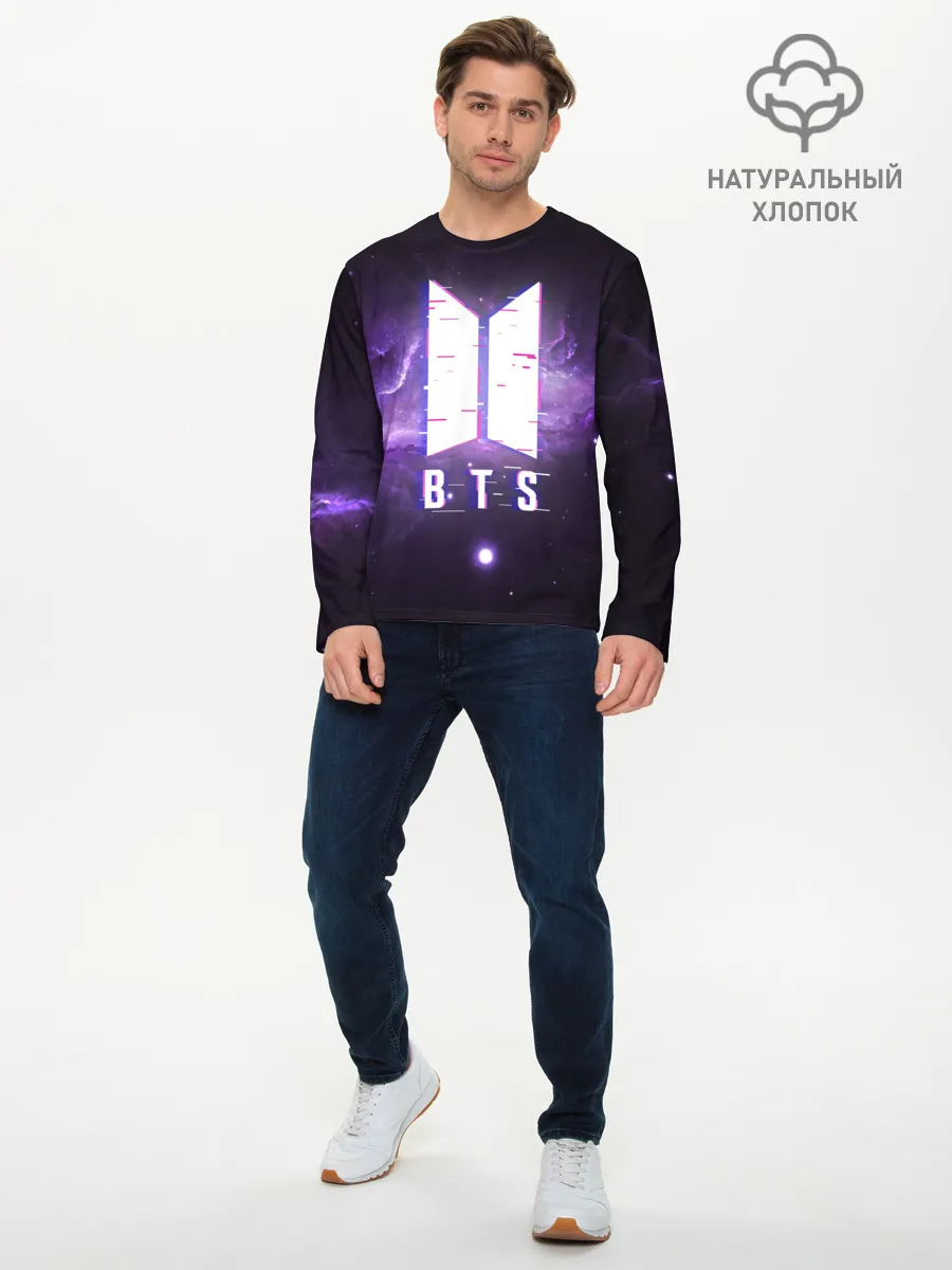 Мужской лонгслив базовый / BTS SPACЕ 3D / БТС КОСМОС