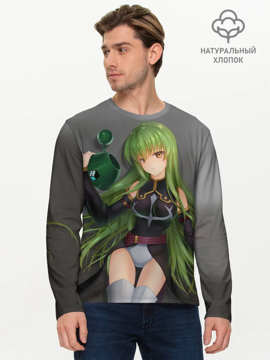 Мужской лонгслив базовый / Code Geass art gray