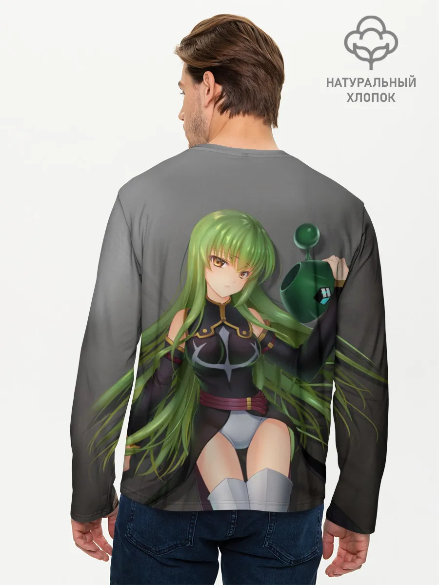 Мужской лонгслив базовый / Code Geass art gray