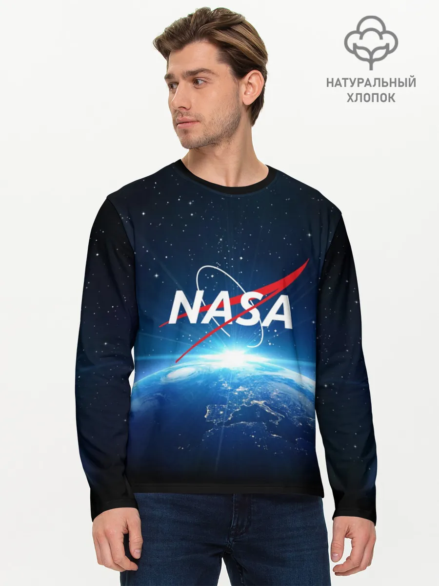 Мужской лонгслив базовый / NASA