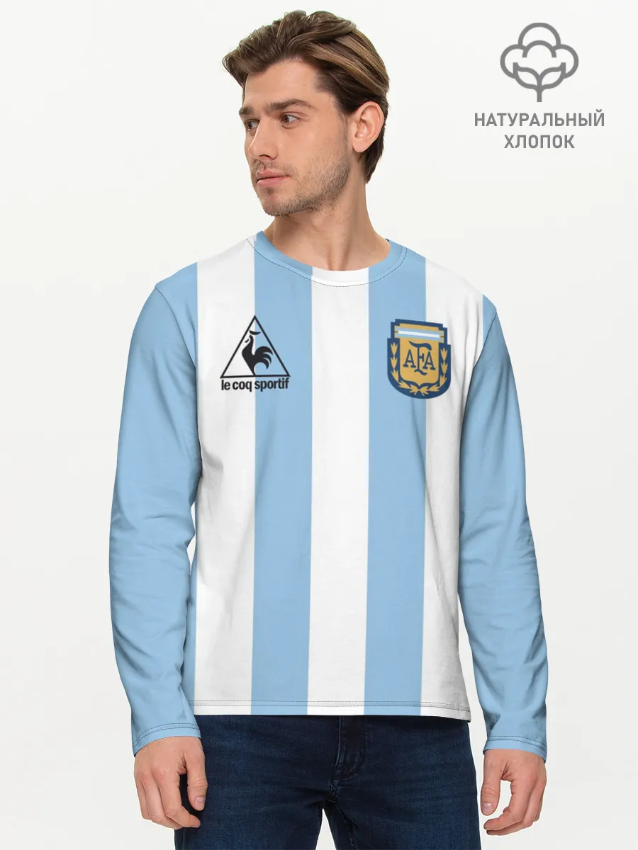 Мужской лонгслив базовый / Марадона Аргентина ретро