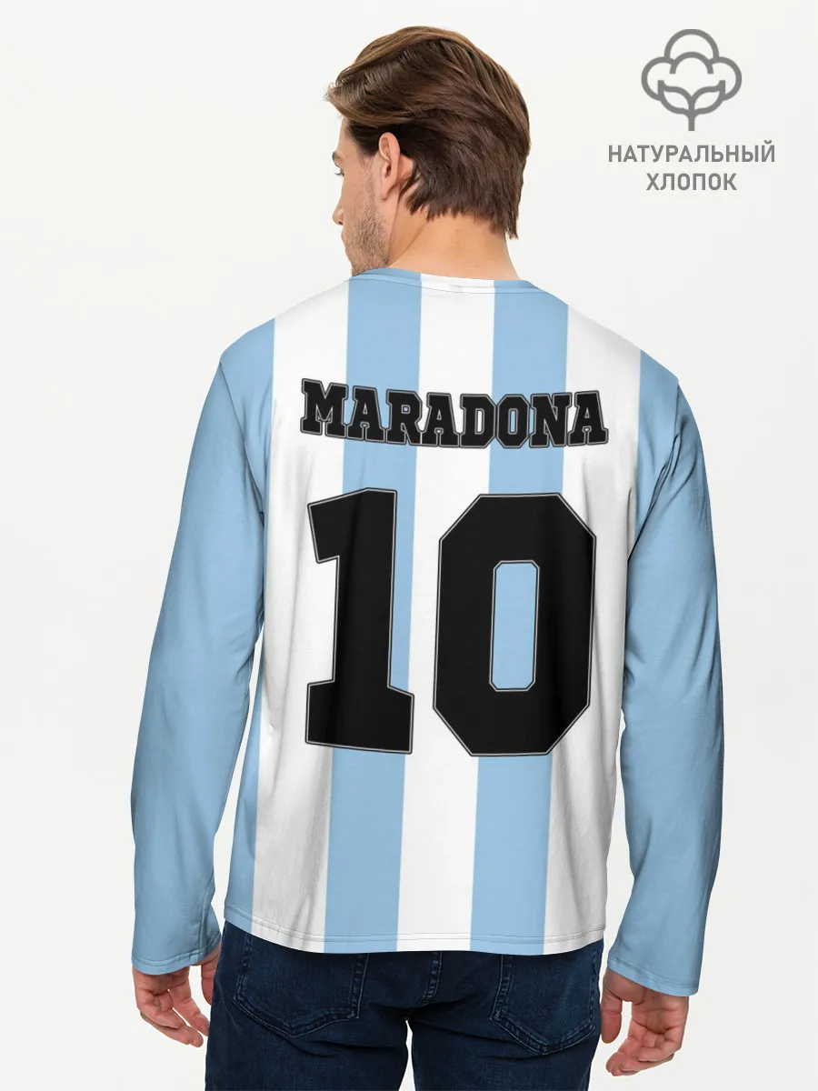 Мужской лонгслив базовый / Марадона Аргентина ретро