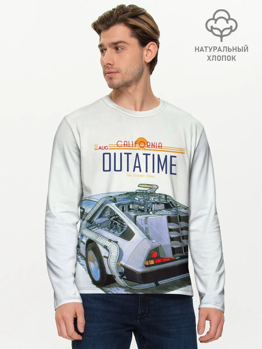 Мужской лонгслив базовый / De Lorean Outatime