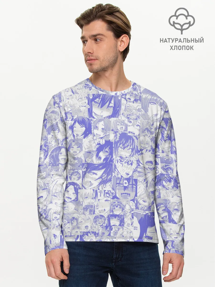Мужской лонгслив базовый / AHEGAO BLUE
