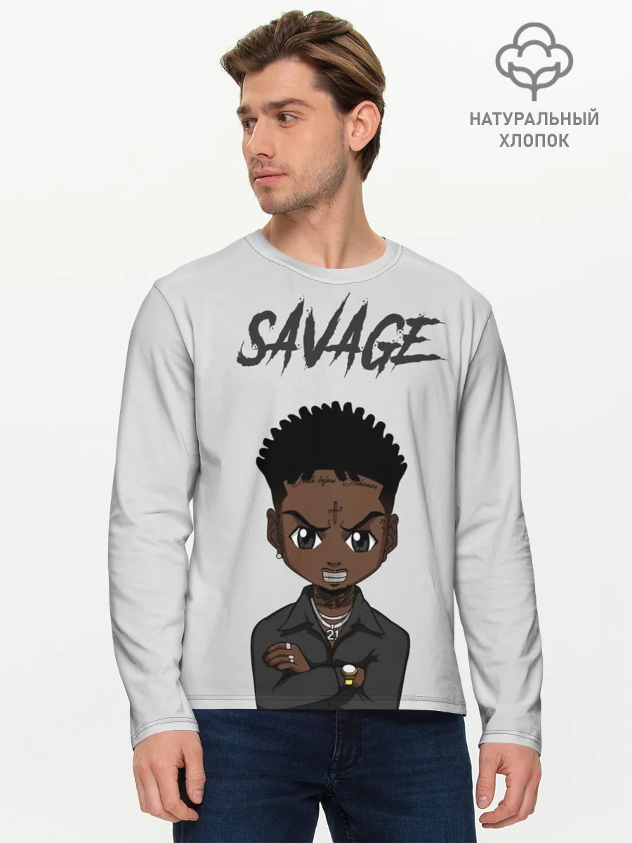 Мужской лонгслив базовый / 21 Savage