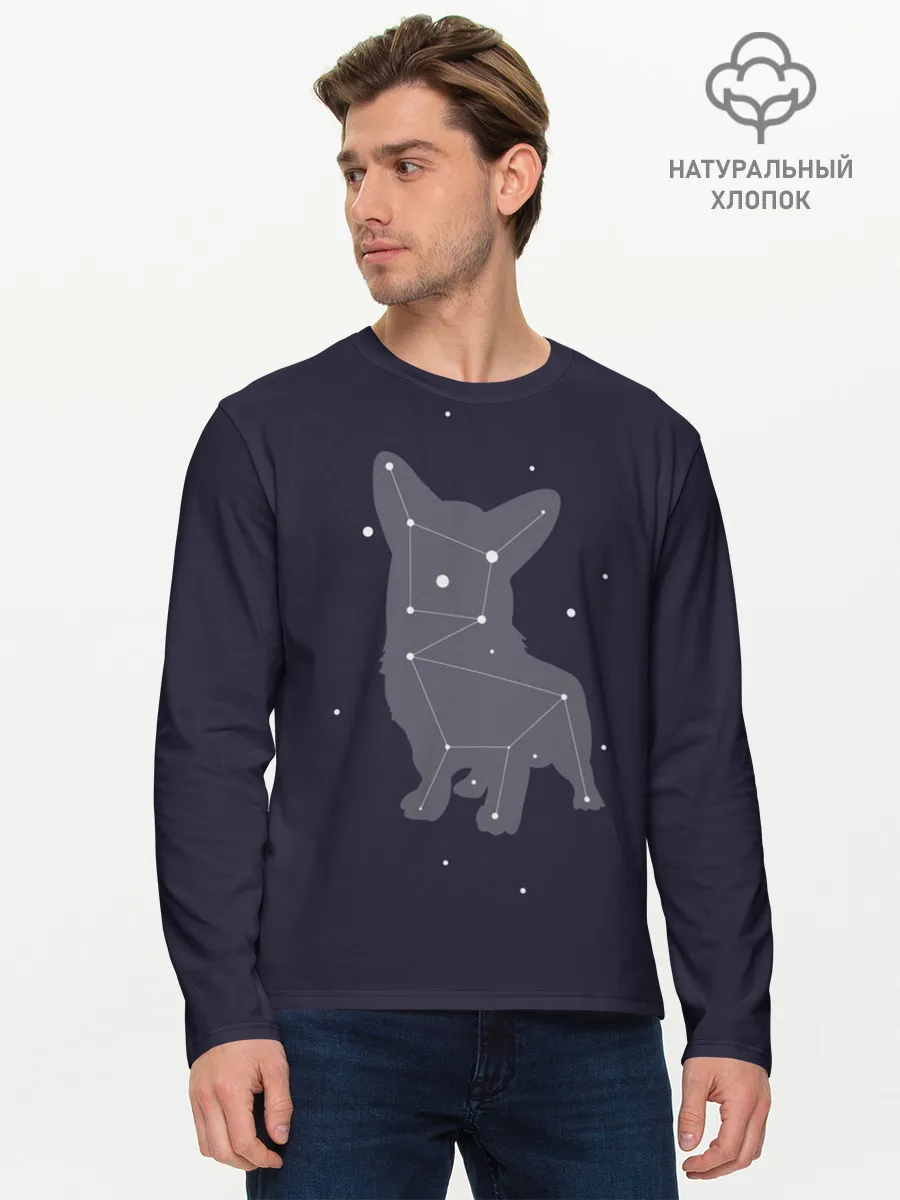 Мужской лонгслив базовый / Корги