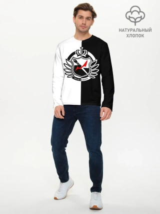 Мужской лонгслив базовый / MONOKUMA SCHOOL с фоном