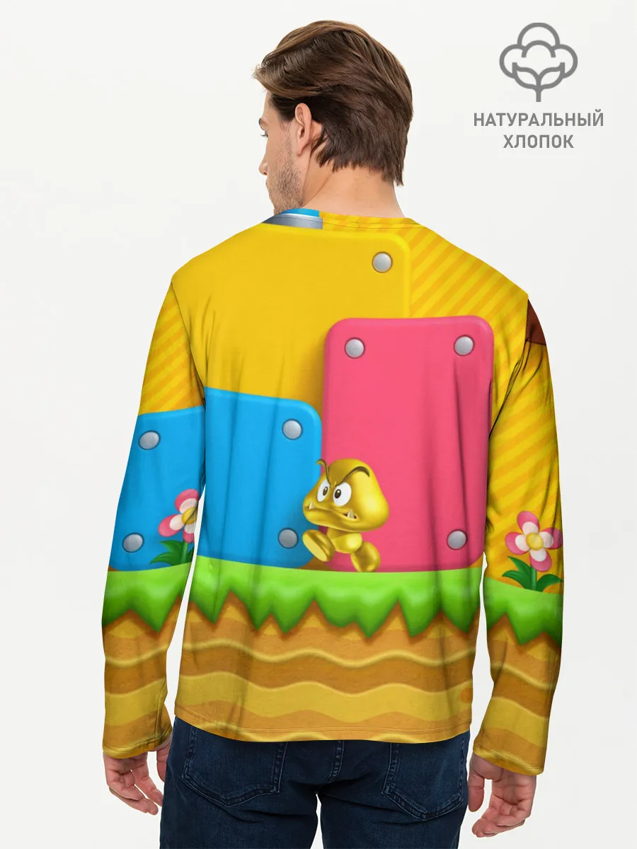 Мужской лонгслив базовый / Супер Марио