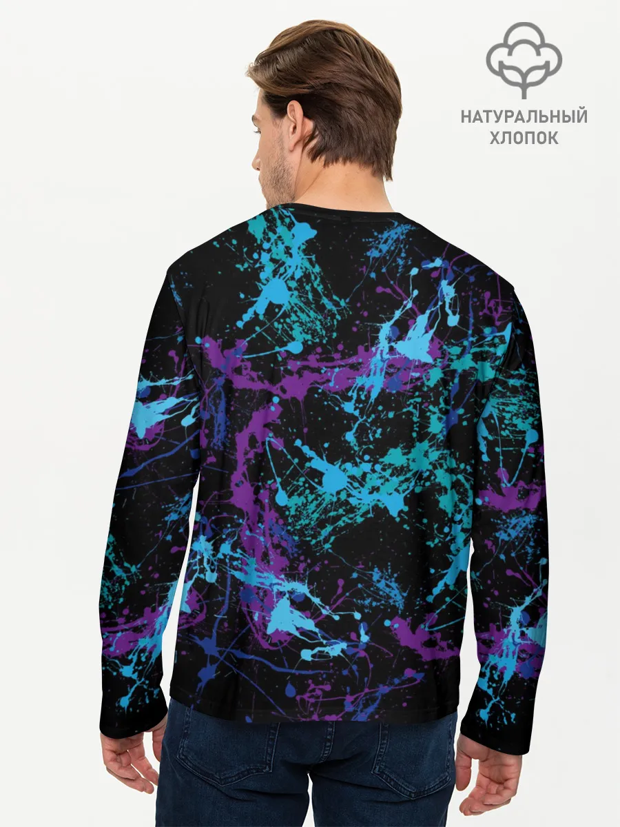 Мужской лонгслив базовый / Брызги