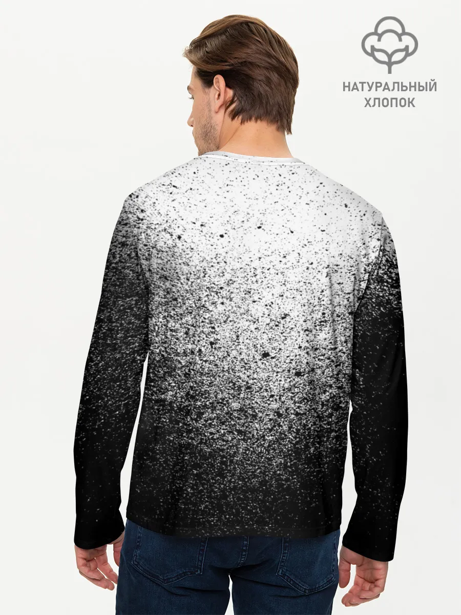 Мужской лонгслив базовый / БРЫЗГИ КРАСОК ЧЁРНЫЙ