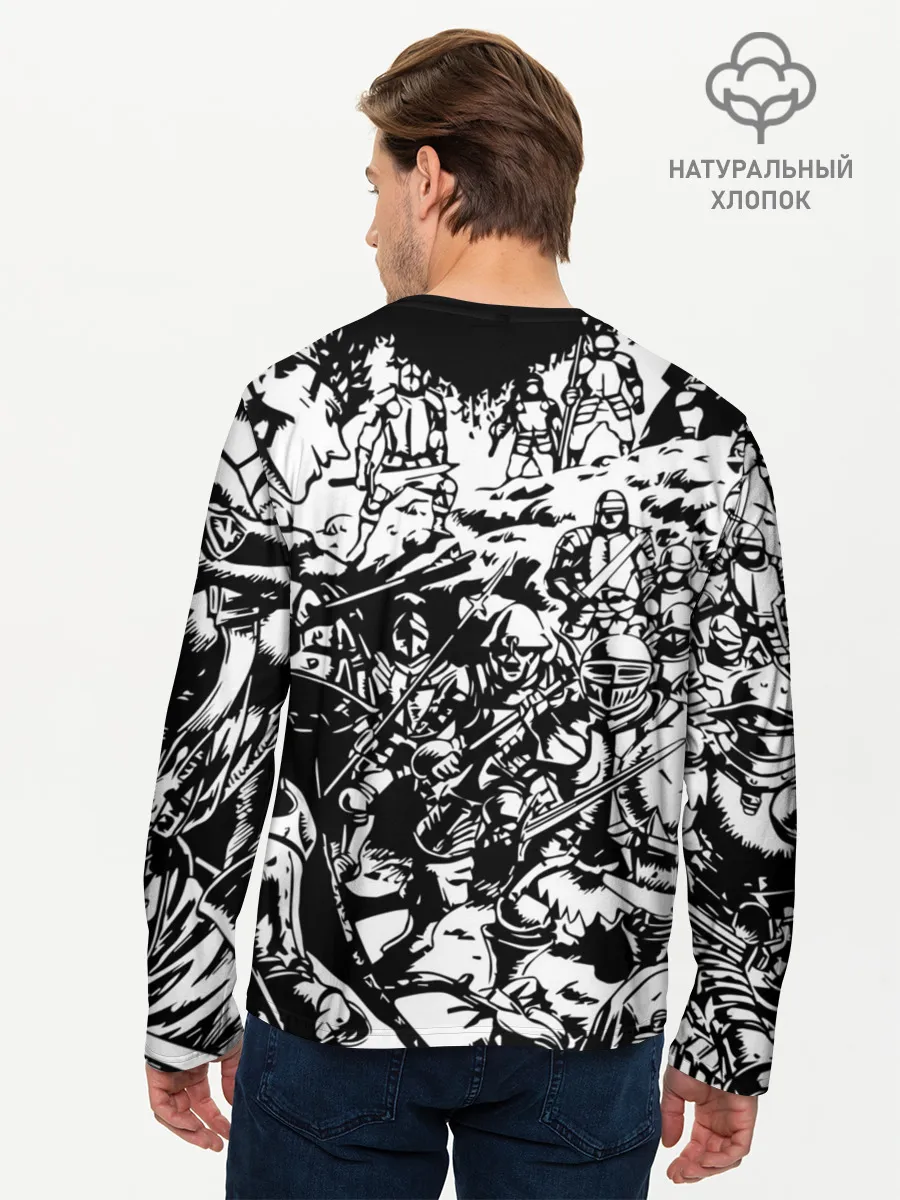 Мужской лонгслив базовый / BERSERK background logo