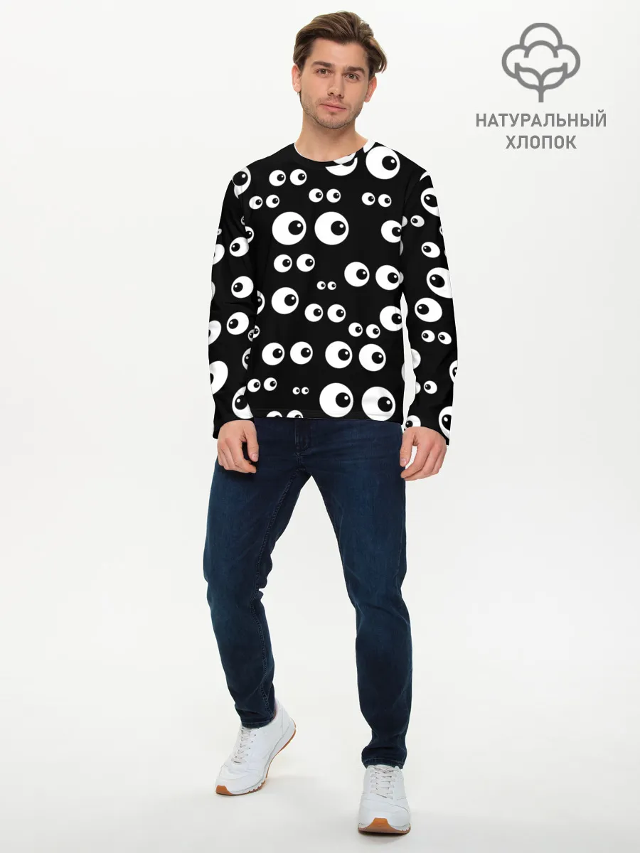 Мужской лонгслив базовый / Глаза