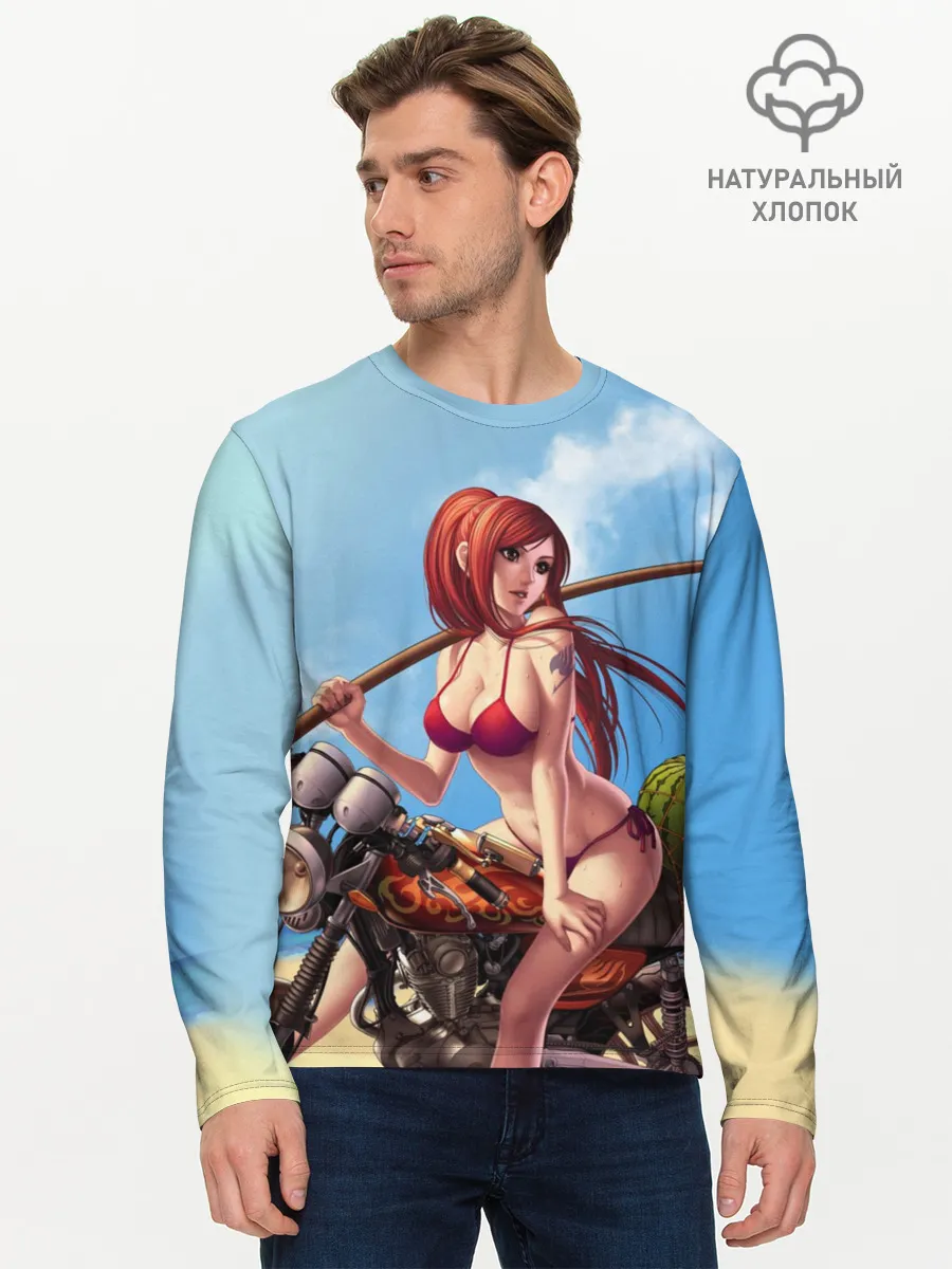 Мужской лонгслив базовый / Манга Хвост Феи