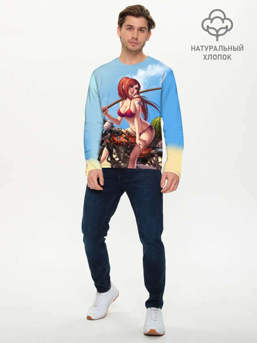 Мужской лонгслив базовый / Манга Хвост Феи