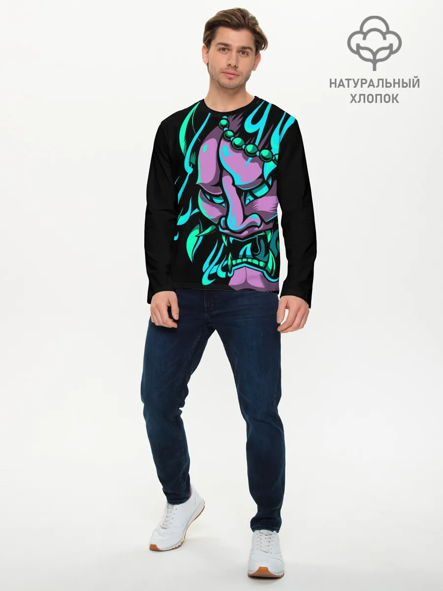 Мужской лонгслив базовый / Демон Они