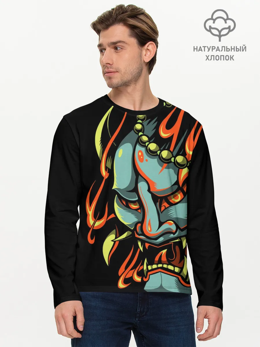 Мужской лонгслив базовый / Демон Они