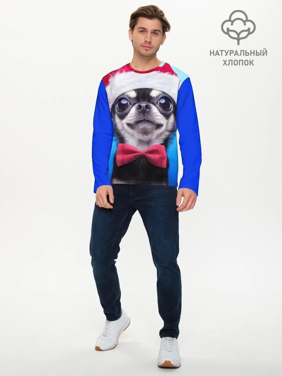 Мужской лонгслив базовый / рождество