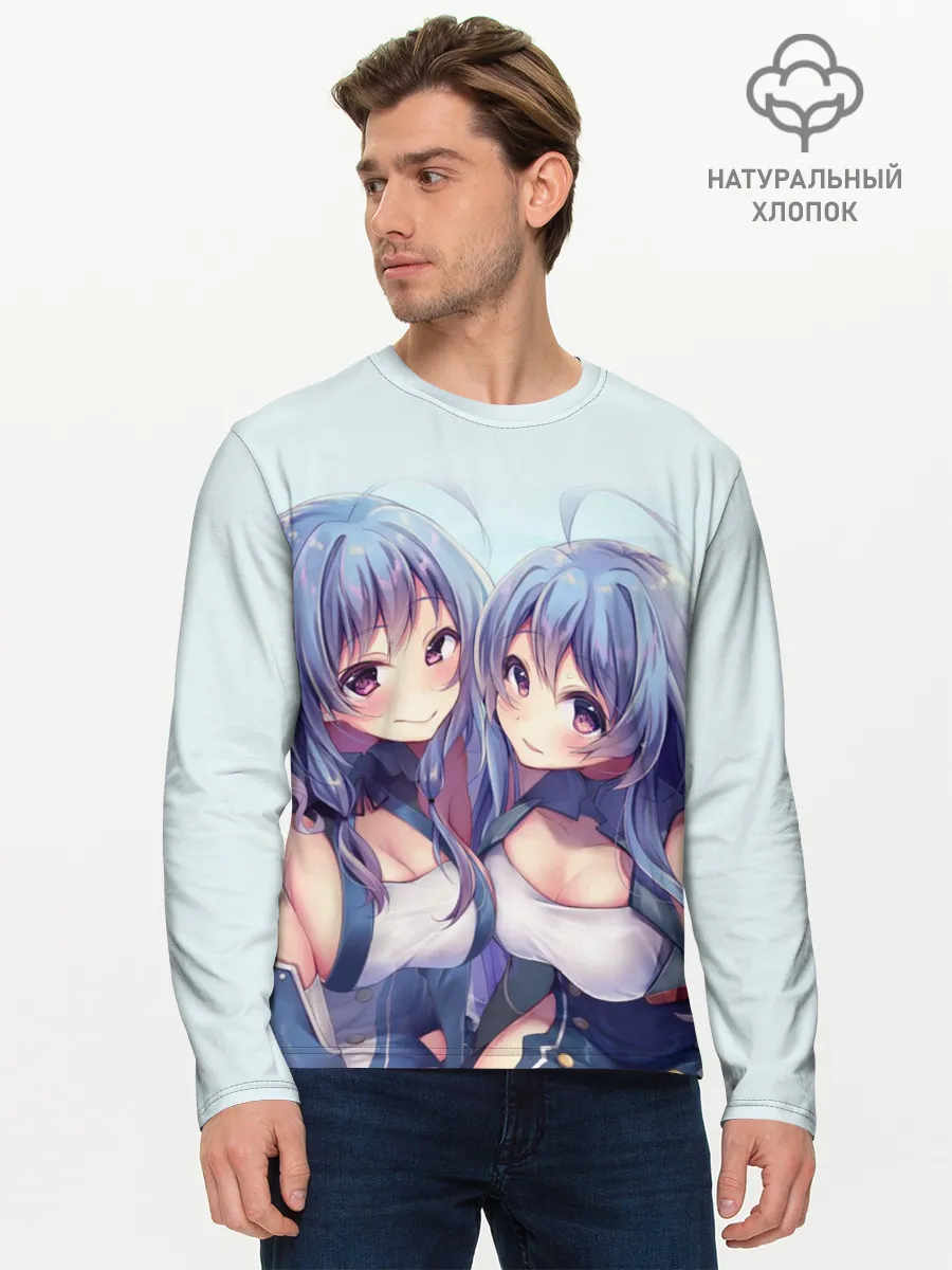 Мужской лонгслив базовый / Аниме девочки-двойняшки