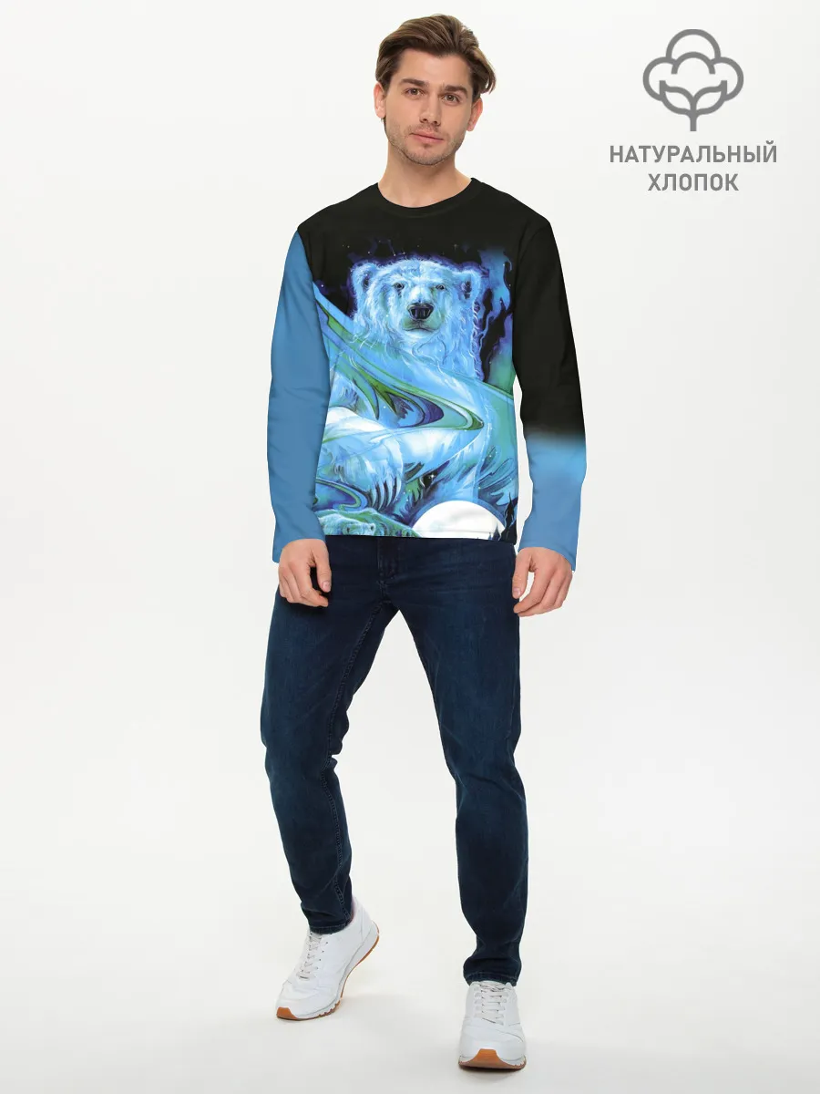 Мужской лонгслив базовый / Мишка на Севере