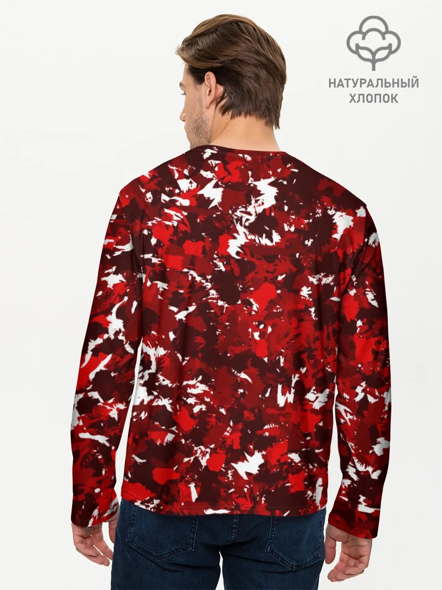 Мужской лонгслив базовый / Краснобелый камуфляж с кабаном