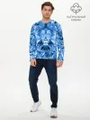 Мужской лонгслив базовый / Сине-бело-голубой лев