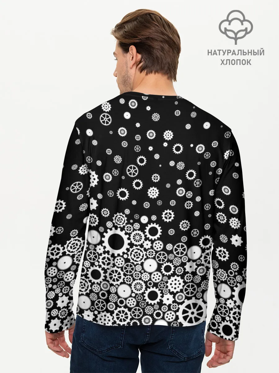 Мужской лонгслив базовый / Шестеренки