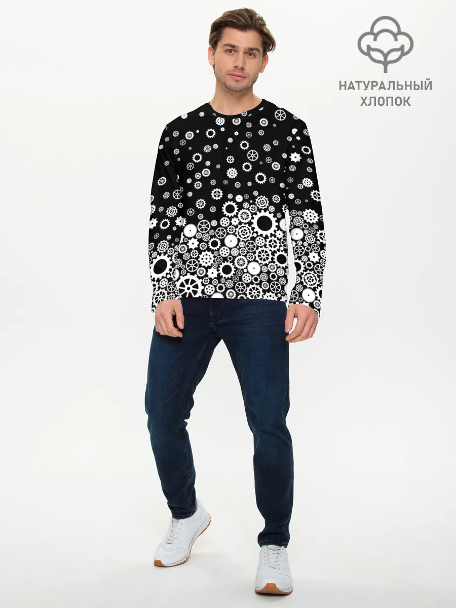 Мужской лонгслив базовый / Шестеренки
