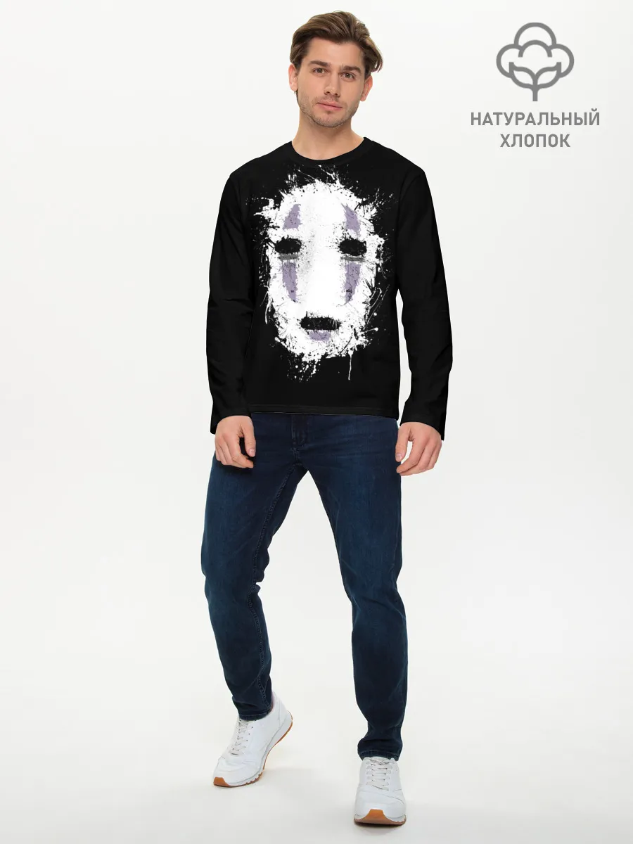 Мужской лонгслив базовый / Маска Безымянного бога Каонаси