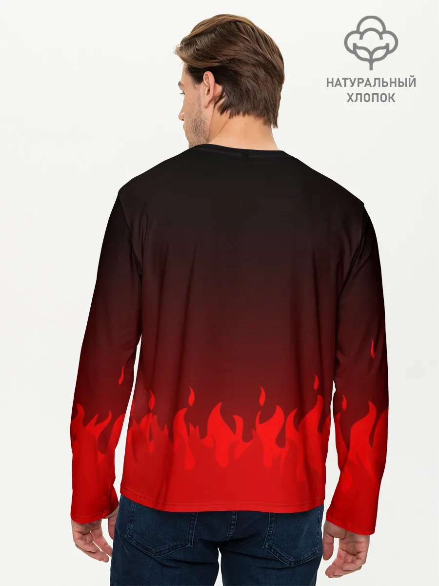 Мужской лонгслив базовый / Kumamon горит