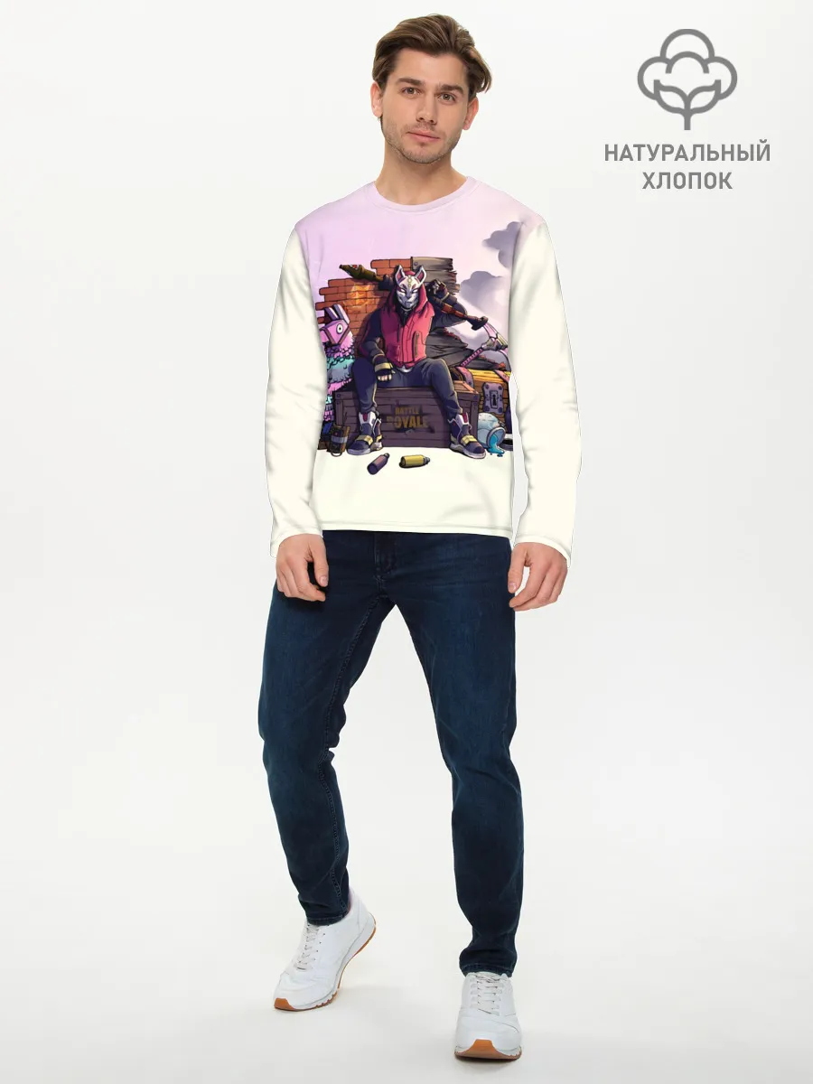 Мужской лонгслив базовый / Fortnite. Drift and Lama