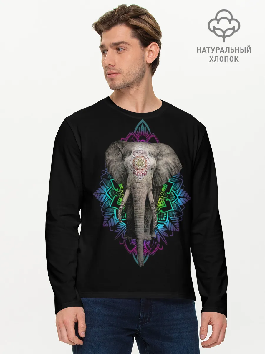 Мужской лонгслив базовый / Индийский Слон