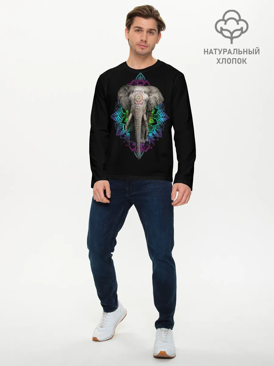 Мужской лонгслив базовый / Индийский Слон