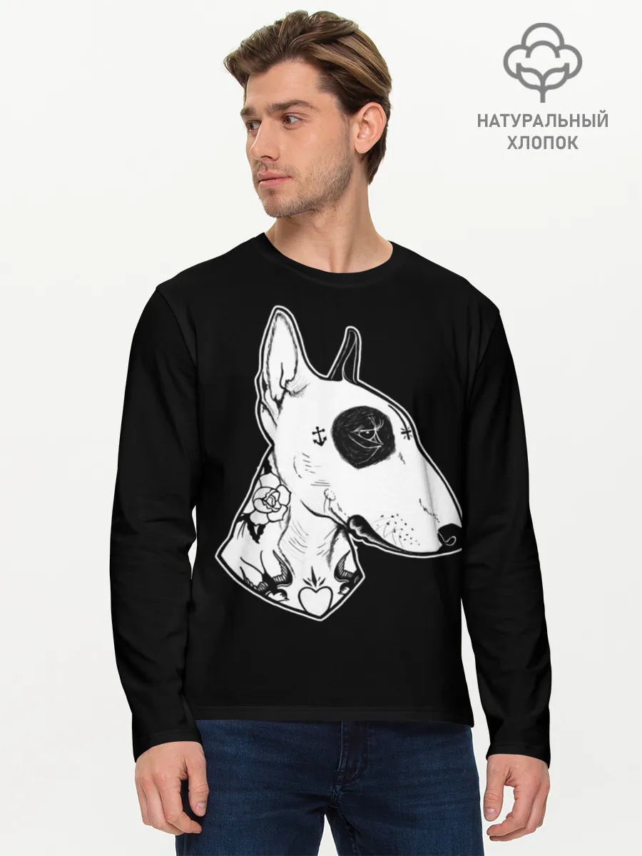 Мужской лонгслив базовый / Бультерьер