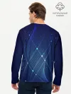 Мужской лонгслив базовый / Синяя спираль абстракция