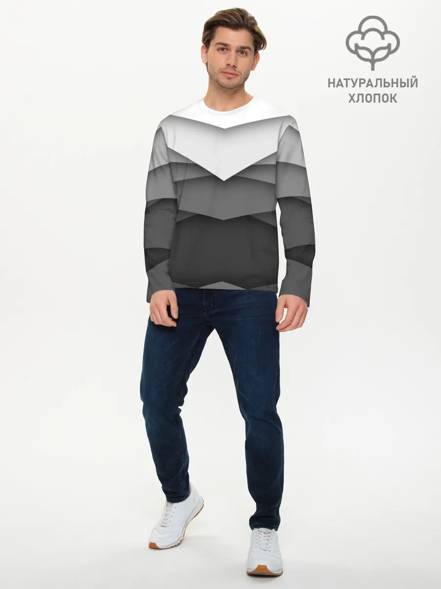 Мужской лонгслив базовый / Бумажные полосы