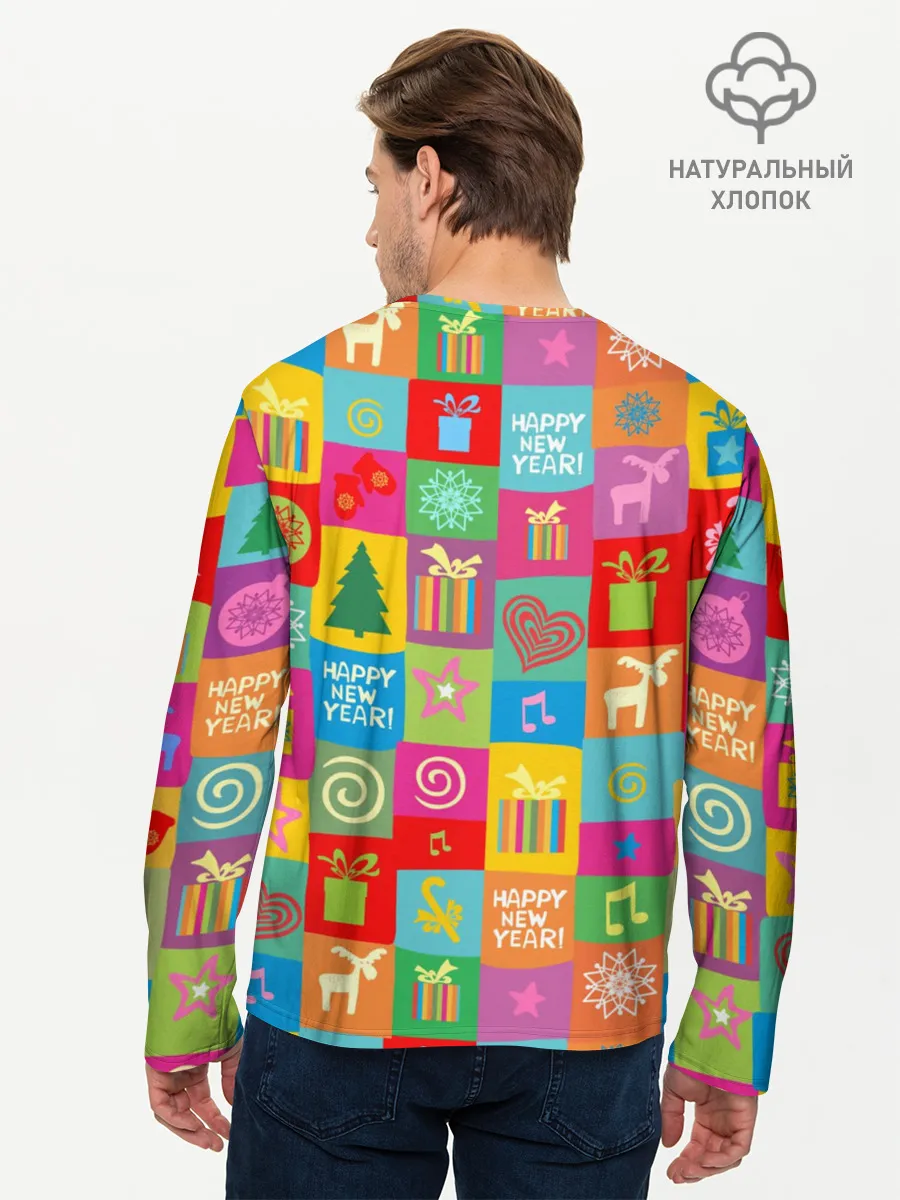 Мужской лонгслив базовый / Новогодний коллаж