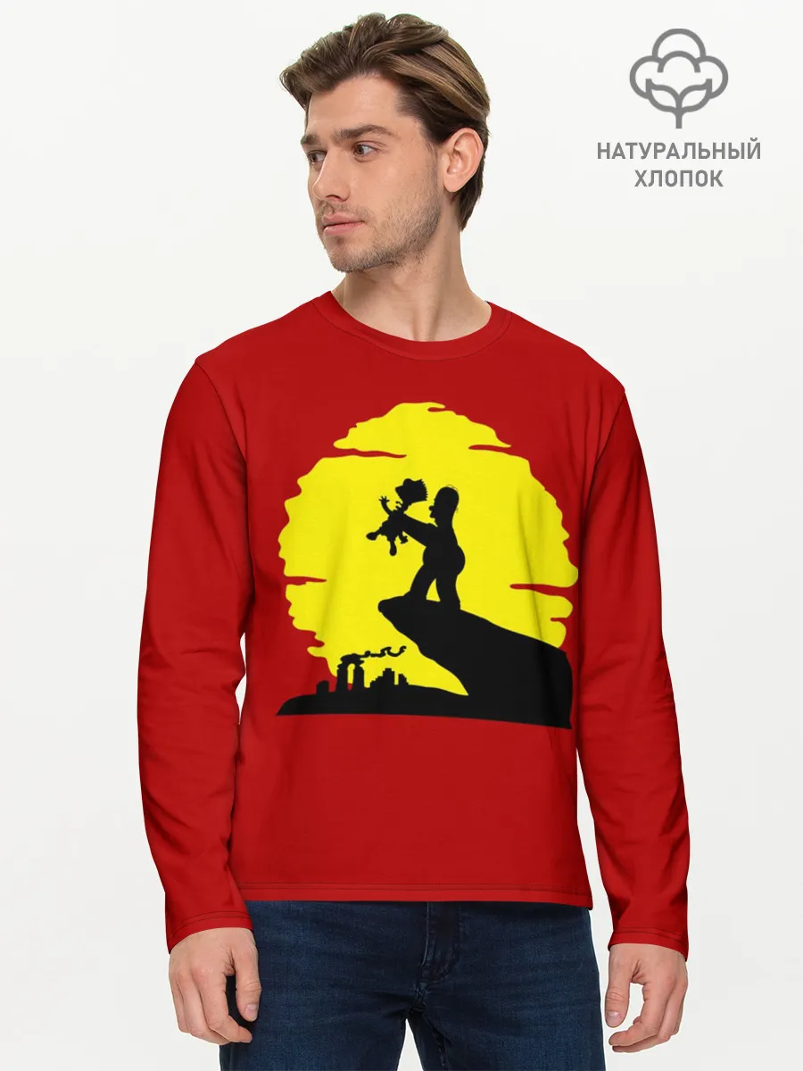 Мужской лонгслив базовый / Гомер и Барт